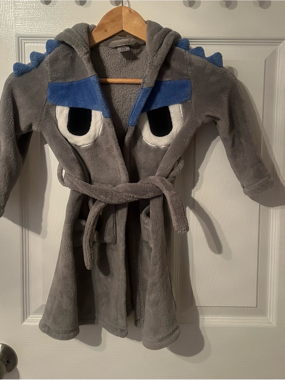 GAP Baby Gray Plush Hooded Robe
